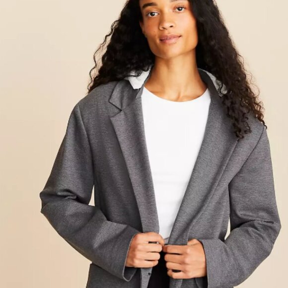Lou & Grey Sporty Ponte Hooded Women's Blazer Size Med NWT - Picture 2 of 3